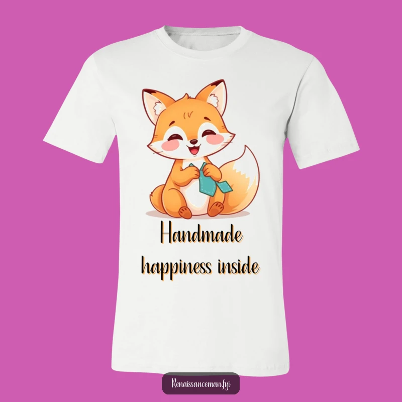Funny Giggling Fox Patchwork T-Shirt: Hilarious Apparel for Creative Souls