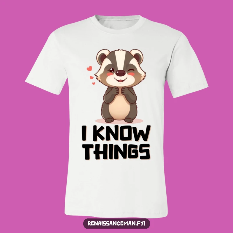 Funny Badger T-Shirt: Giggling & Gossip Lover Tee - Hilarious Gift for Comical Characters