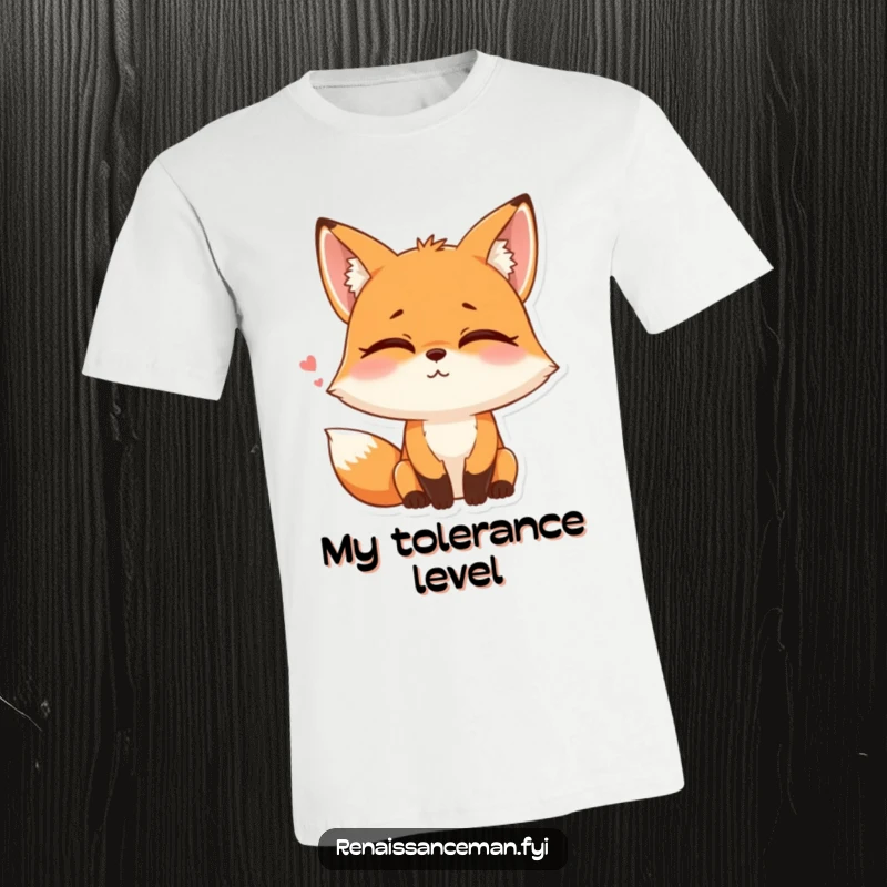 Funny t-shirt with a playful fox rolling its eyes, sighing, and smiling, perfect for sarcastic humor lovers.
