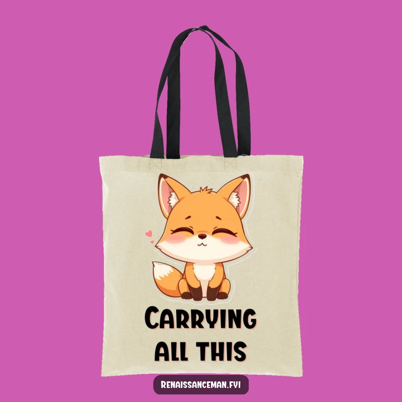Funny Fox Eye Roll Tote Bag: Carry Your Sass in Style This Season