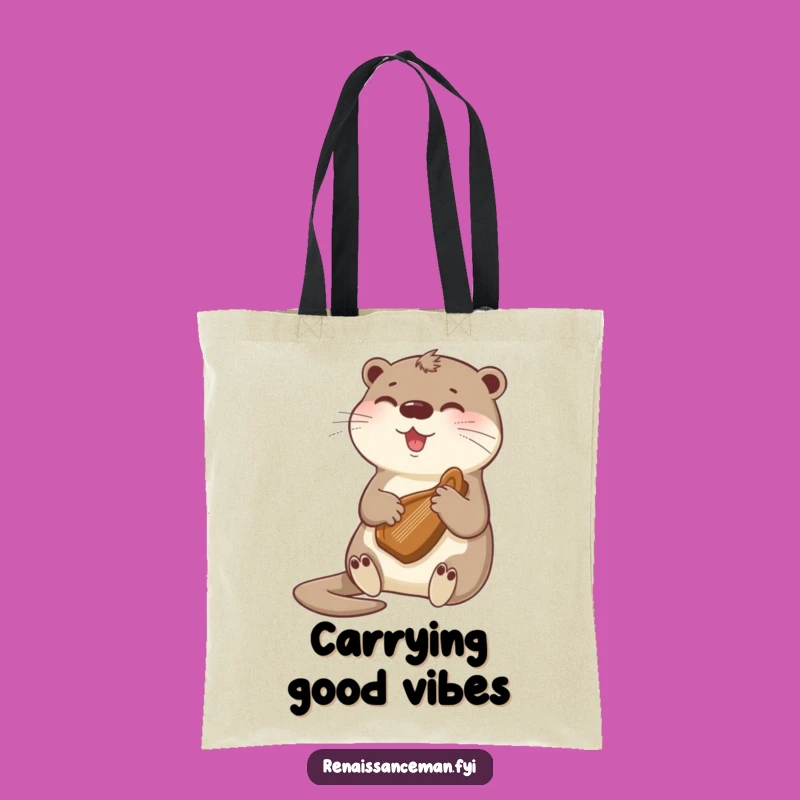 Funny Otter Harp Tote Bag: Carry Your Tunes in Style