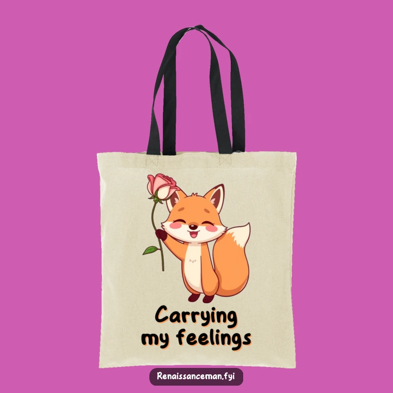 Funny Fox Rose Tote Bag - Dramatic Carrying, Hilarious Gift for Florists