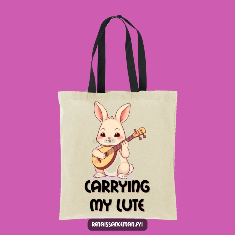 Funny Skilled Rabbit Lute Tote Bag - Carry Your Tunes & Treasures!