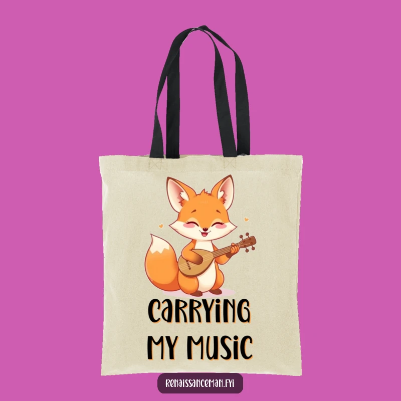 Funny Fox Music Tote Bag: Carry Your Tunes with Style