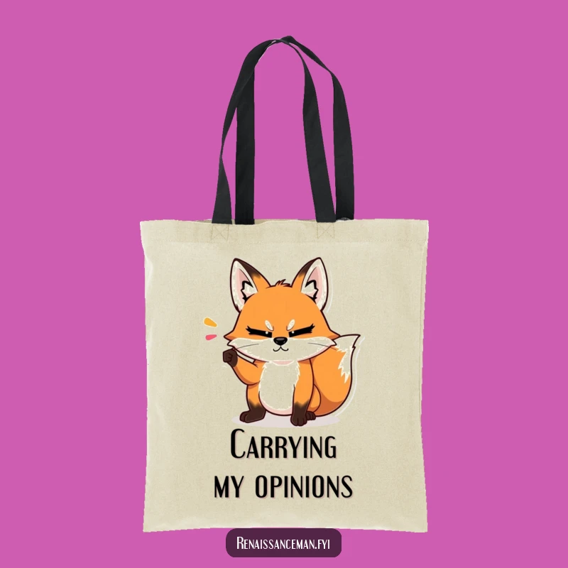 Funny Fox Tote Bag: Dramatic Point Carrier - Chic & Hilarious Gift
