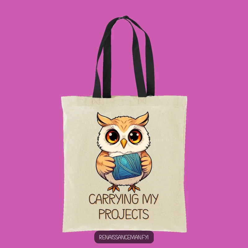 Funny Owl Sewing Tote Bag: Carry Your Craft Supplies with Style