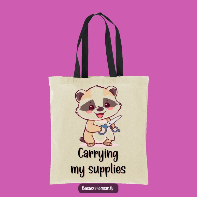Funny Badger Cutting Tote Bag: Carry Your Supplies with Sharp Style