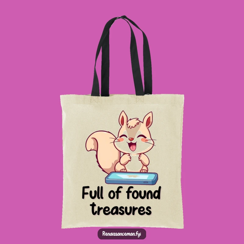 Funny Squirrel Digital Joy Tote Bag: Carry Your Excitement Daily