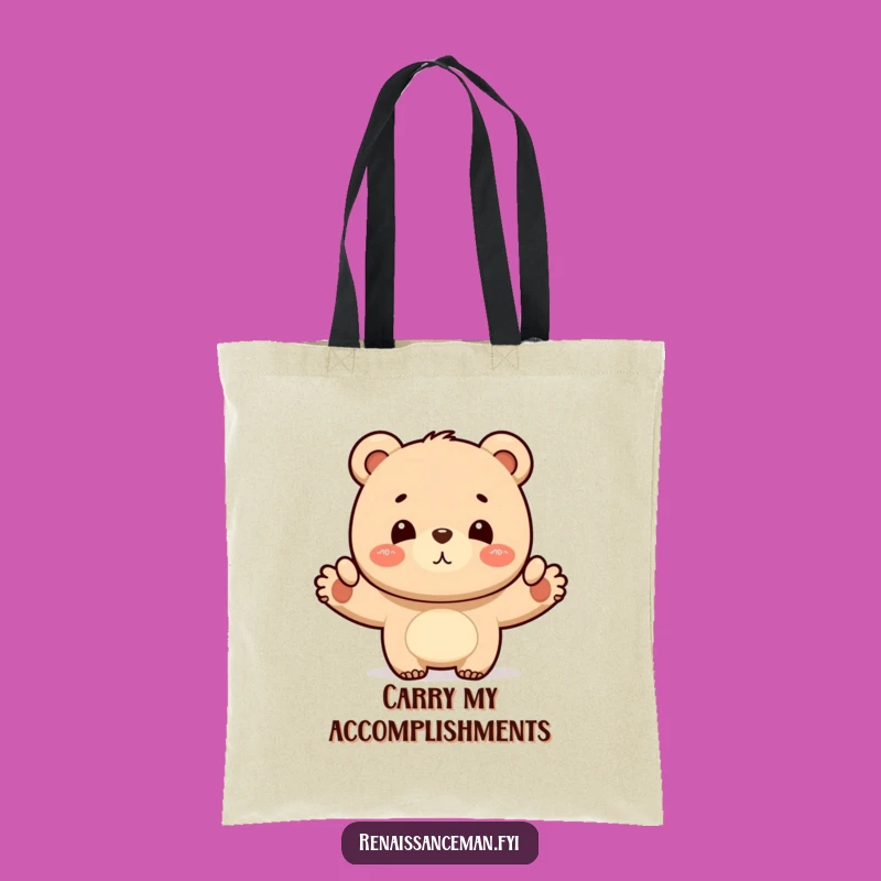 Funny Bear Layout Tote Bag: Carry Your Success with Pride