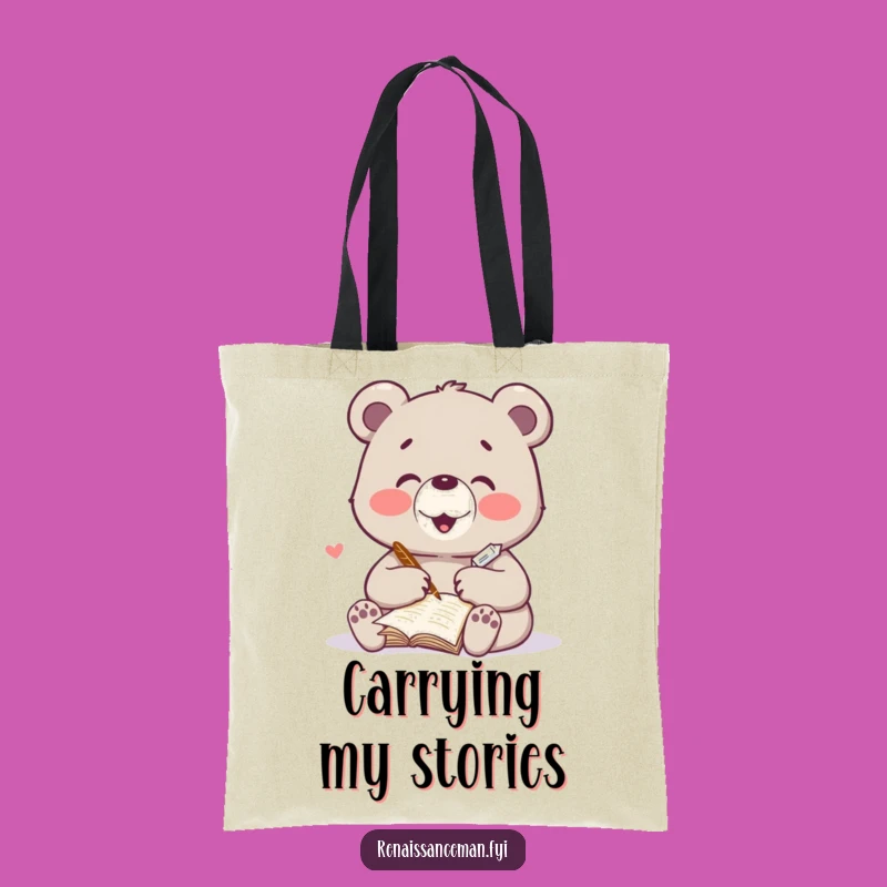 Funny Bear Poem Tote Bag - Heartfelt Carrying, Hilarious Gift