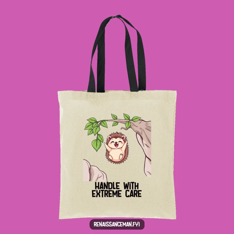 Funny Delighted Hedgehog Dangling Tote Bag - Practical Funny Gift