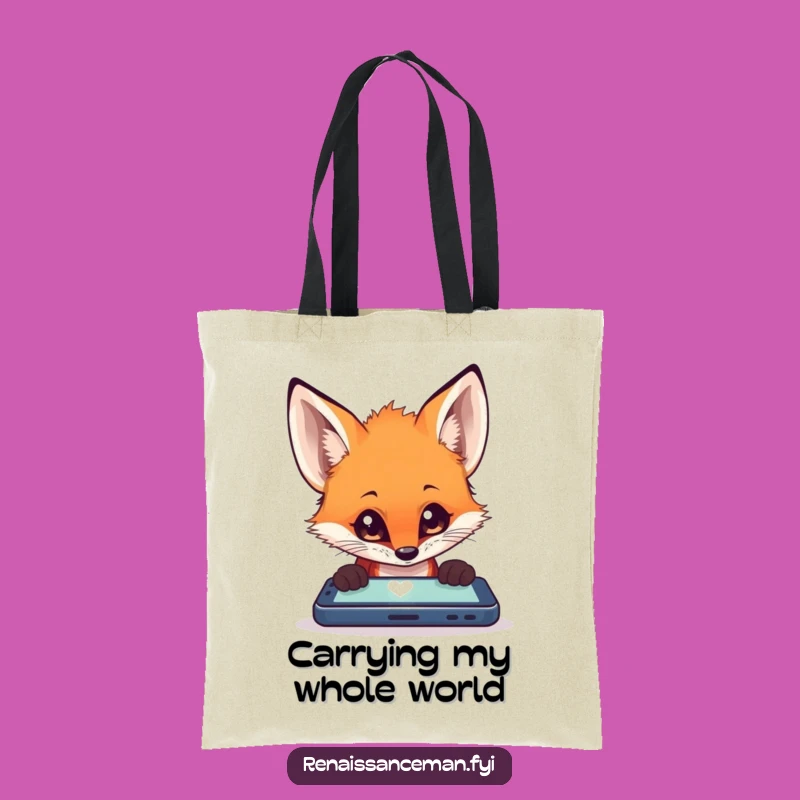 Funny Fox Screen Time Tote Bag: Carry Your Essentials with Humor