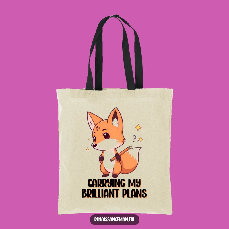 Funny Fox Sketch Tote Bag: Carry Your Ideas with Confidence