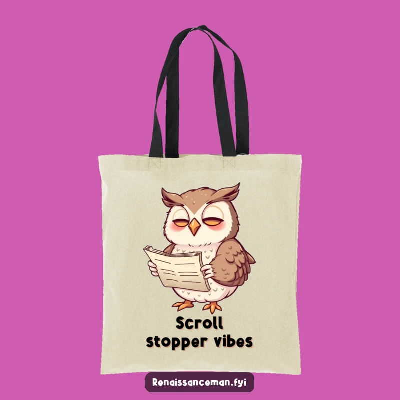 Funny Giggling Owl Poetry Tote Bag: Carry Your Books and Your Laughs in Style