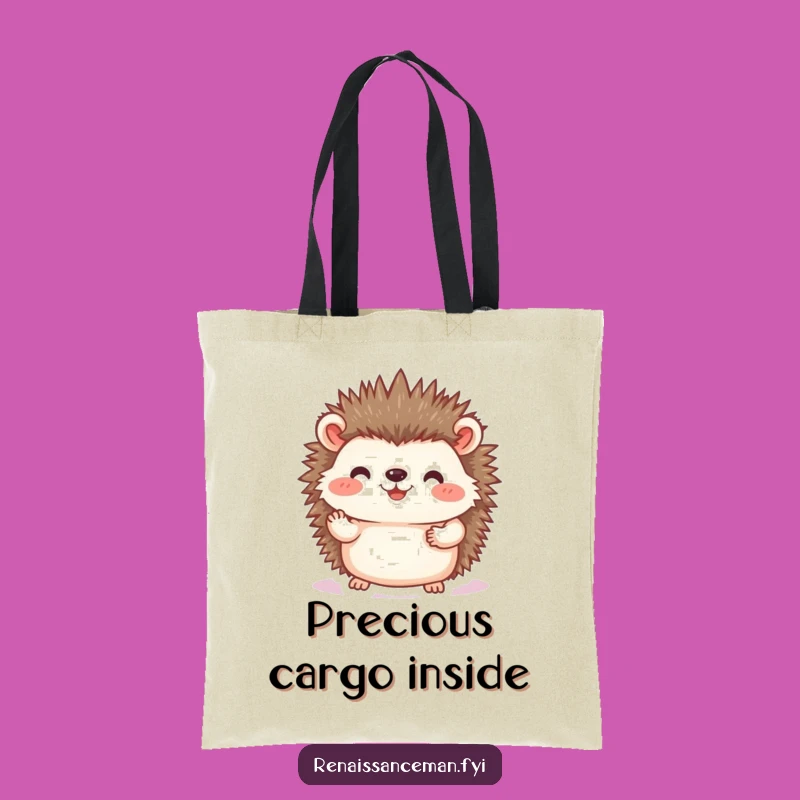 Funny Hedgehog Photo Tote Bag: Carry Memories with Gentle Care