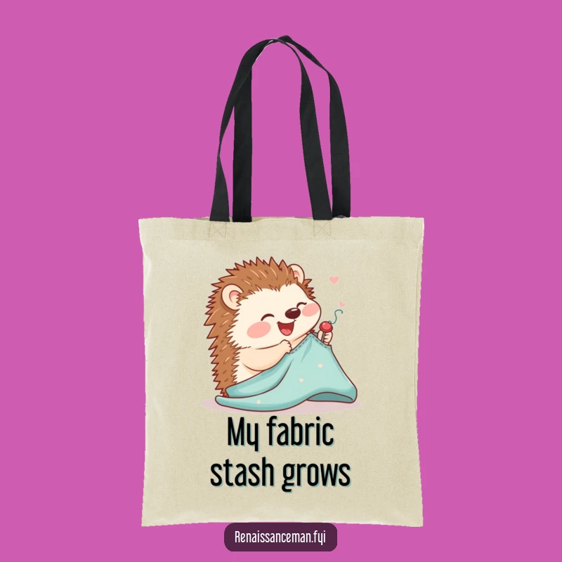 Funny Hedgehog Sewing Tote Bag: Carry Your Projects with a Joyful Pinning Hedgehog