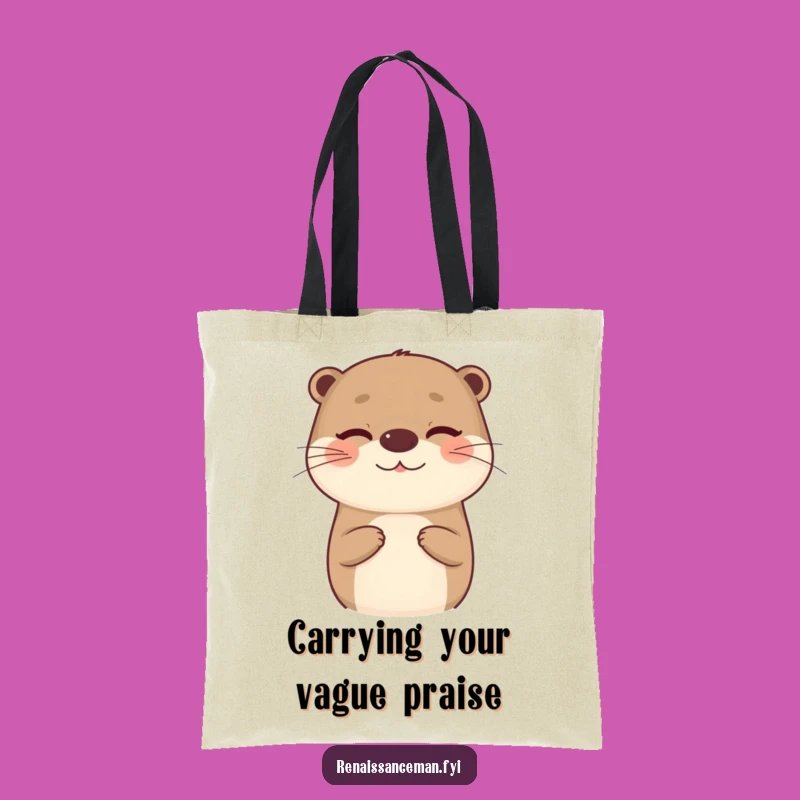 Funny Otter Tote Bag: Compliment Connoisseur - Chic & Hilarious Gift for Sarcastic Souls