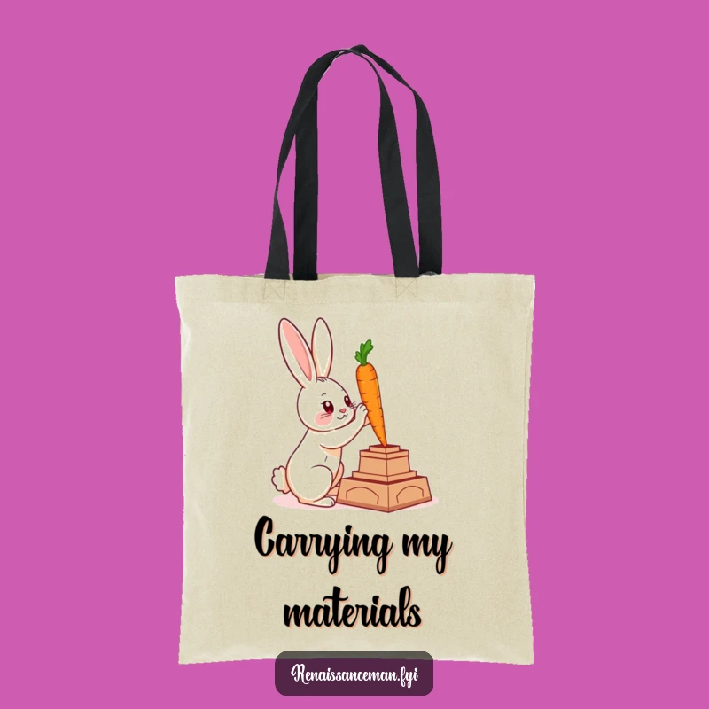 Funny Rabbit Art Tote Bag: Carry Your Creations in Style