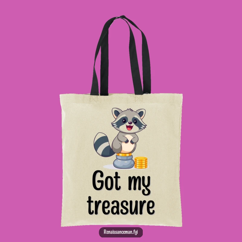 Funny Raccoon Tote Bag: Carry Your Treasures in This Hilarious Coin Bag