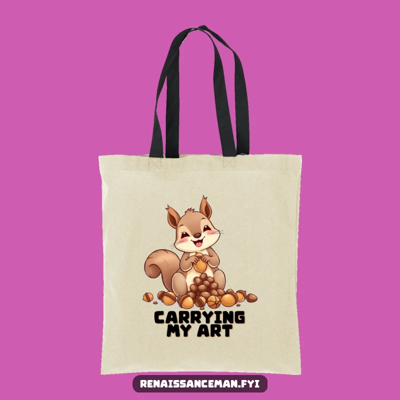 Funny Squirrel Acorn Artisan Tote Bag: Carry Your Creativity in Style!