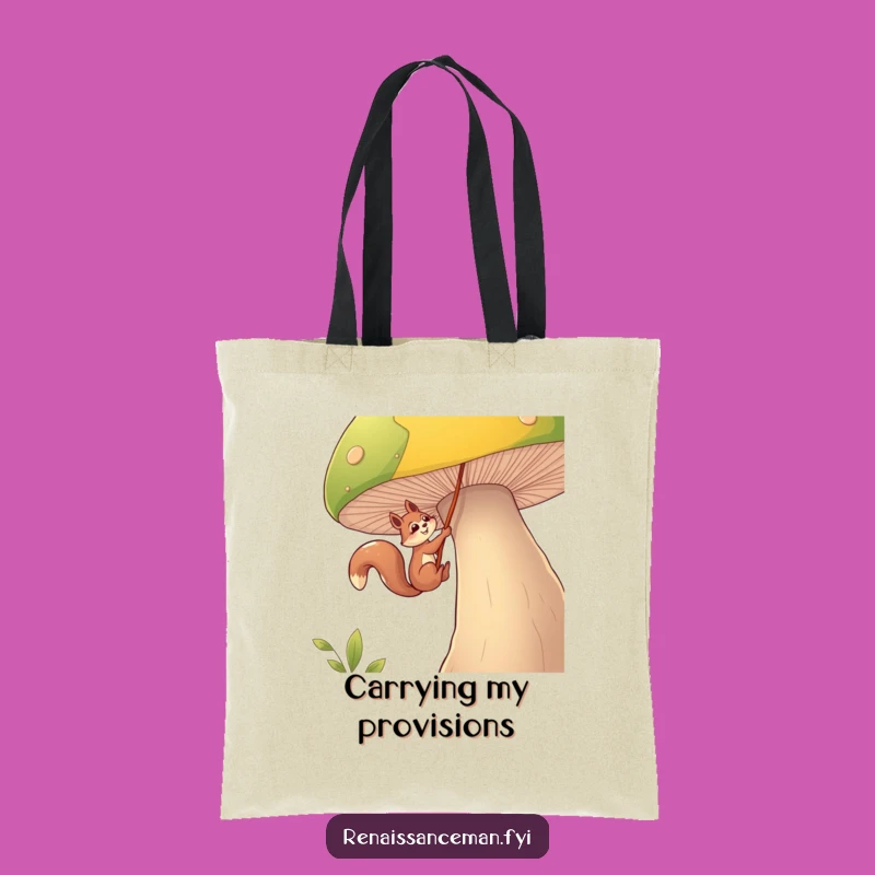Funny Squirrel Mushroom Tote Bag: Carry Your Adventures in Style